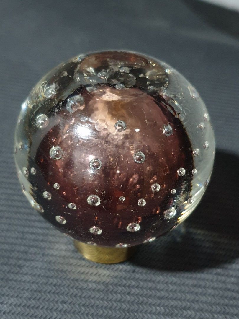Bubble-Glass Sphere with an Internal Purple Core Knob (Category: Other Home Furniture) located in Las Pinas. Submitted by oldsthetics (Listing ID 1466195310, Image 3). Description: Bubble-Glass Sphere with an Internal Purple Core Knob This is a used item Preloved and not new May have imperfections Typical of age and usage Kindly check the photos carefully to make sure that this vintage condition suits you Detailed realtime photos/video are availa