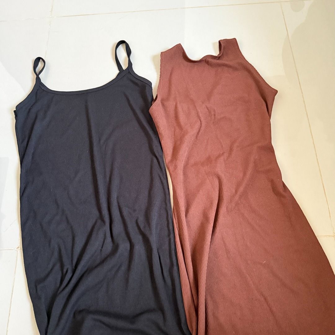 Bundle of 2: Bodycon Dresses (Category: Sets or Coordinates) located in Baliuag. Submitted by dubu.preloved (Listing ID 1466290185, Image 3). Description: Bundle of 2: Bodycon Dresses Black Dress: Well Used Brown Dress: Worn Once ✨ Condition: 8/10 📏 Size: S 🚚 Shipping available via JNT/Flash 📍 Meet-up: Baliuag, Bulacan.