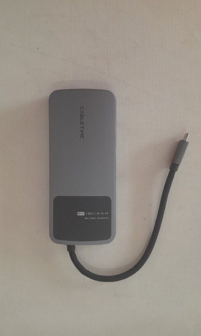 CABLETIME 10-in-1 4K60Hz USB-C Multiport Hub (Category: Networking) located in Pasig City. Submitted by realistic28 (Listing ID 1466306782, Image 3). Description: CABLETIME 10-in-1 USB-C Multiport Hub — premium aluminum build, compact at madaling dalhin. Perfect for laptop, tablet, at iba pang USB-C devices na nangangailangan ng additional ports. ✅ 4K @ 60Hz video output ✅ USB 3.0 hanggang 5Gbps high-speed data transfer ✅ Multiple ports para sa i