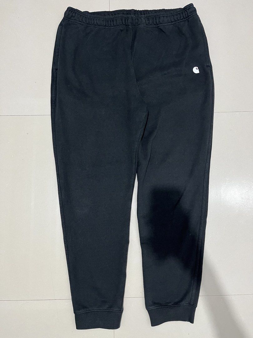 Carhartt 103507 BLK Sweatpants - Large (Category: Joggers) located in Malaybalay. Submitted by tapiocasthrift (Listing ID 1466204207, Image 3). Description: Size: 34 Dimes: 34 waist x 41.5 length Thigh: 12.5 HEM: 6 Color rate: 9.3/10 Excellent Condition Issue: brown stain.