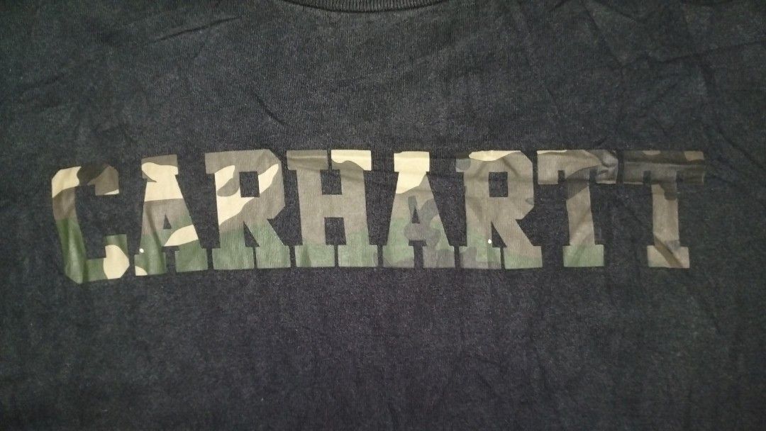 Carhartt college tee (Category: Tshirts & Polo Shirts ) located in Bulacan. Submitted by ryldeal030912 (Listing ID 1466156766, Image 2). Description: very good condition medium 20" width 27" lenght.