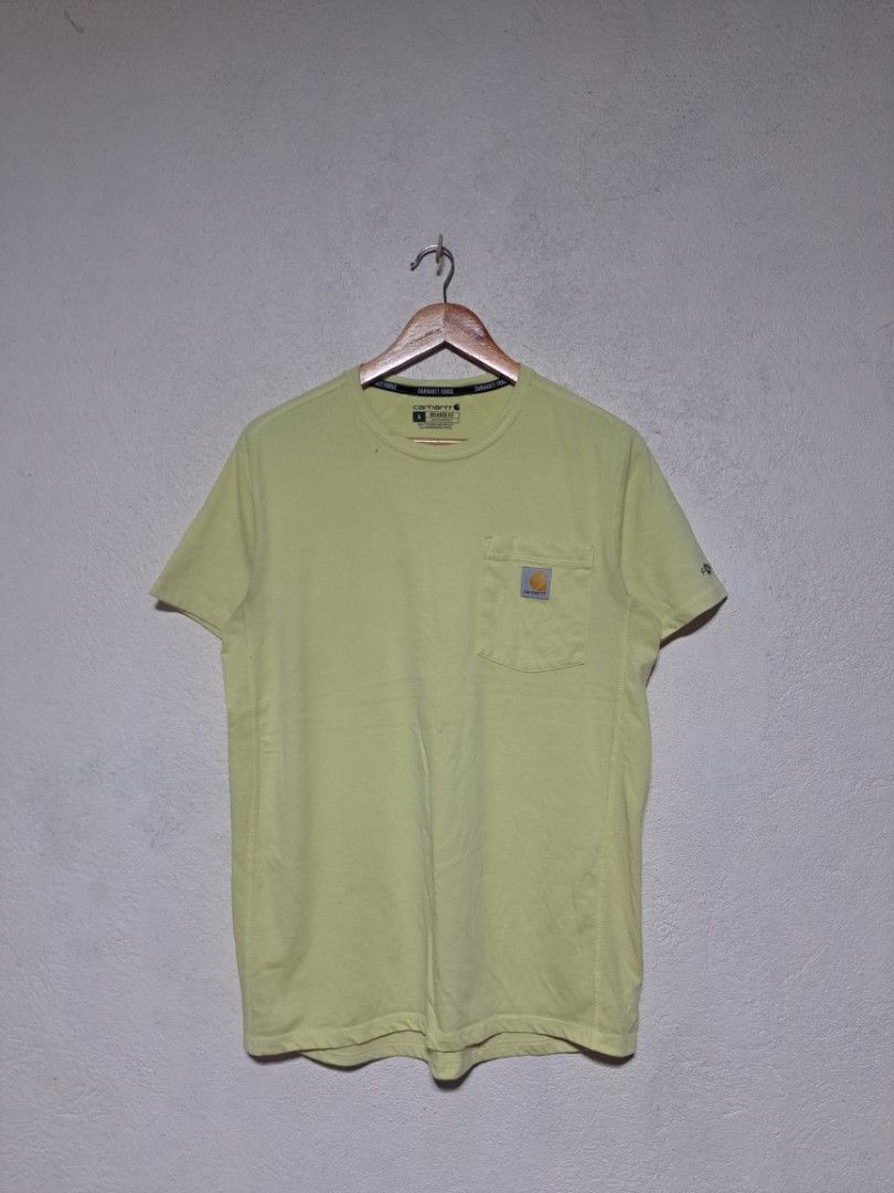 Carhartt Force Shirt (Category: Tshirts & Polo Shirts ) located in Dumaguete. Submitted by jayarbajad49160 (Listing ID 1466215272, Image 1). Description: Carhartt Force Shirt - 400 add sf Good for Psg Color rate:9/10 Issue: Pinhole/Deo stain Size Small Width:21 Length:27.5 Loc dumaguete city visayas.