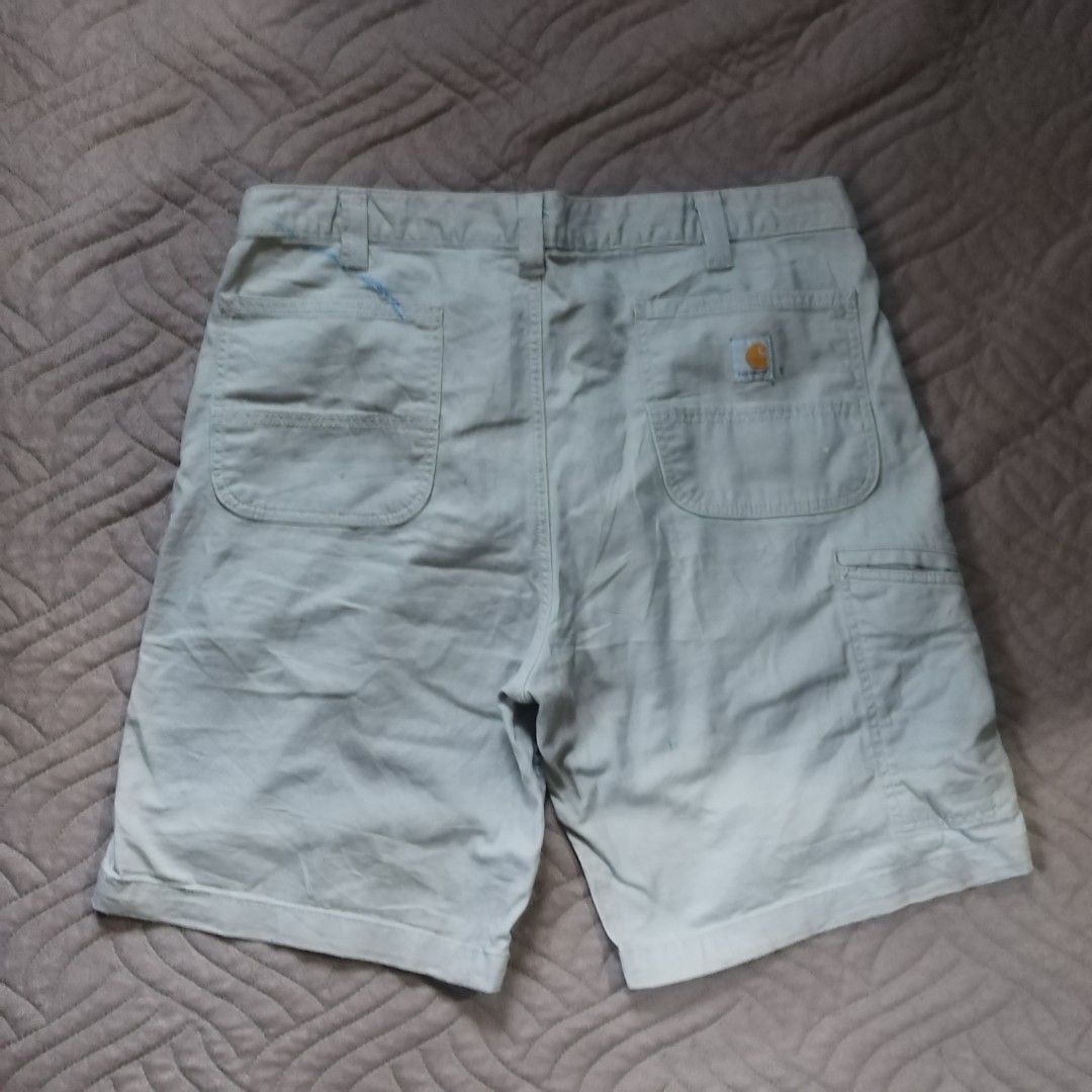 Carhartt Rigby Dungaree Shorts (Category: Shorts) located in Davao. Submitted by giyuu06 (Listing ID 1466315450, Image 1). Description: Carhartt Rigby Dungaree Shorts | Excellent Condition dimes: waist 38 length 20 hem 12 issue: paint stains.
