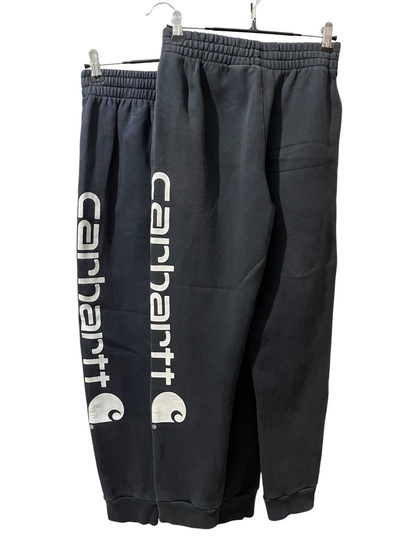 Carhartt Script Sweatpants 2 pcs - Medium (8-10) (Category: Babies & Kids Fashion) located in Malaybalay. Submitted by tapiocasthrift (Listing ID 1466194661, Image 1). Description: Size: Both Medium (8-10) Dimes: Both 24 waist (stretchable) x 33 length HEM: 4.5 Thigh: 9.5 Color rate: 9.3/10 Both in Excellent Condition The other has no issue, the other has minor stain on script.