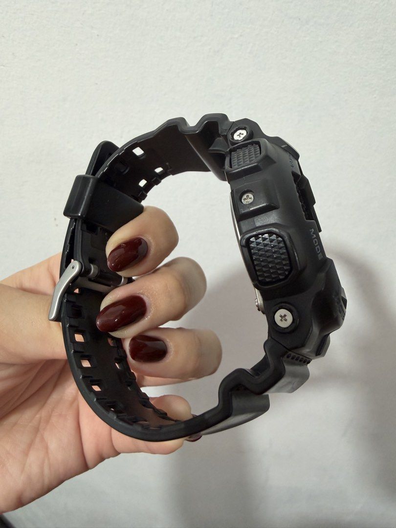 Casio G-Shock GD-100 Black Watch (Category: Men's Watches) located in Pasay City. Submitted by ksani (Listing ID 1466289371, Image 3). Description: 100% GENUINE - Model: Casio G-Shock GD-100 - Colorway: Stealth all-black resin strap - Durability: Iconic shock-resistant build with stainless steel back case - Water Resistance: Up to 20 bar (200 meters) - Closure: Standard silver-tone metal buckle with G-Shock logo stamp and multiple adjustment hole