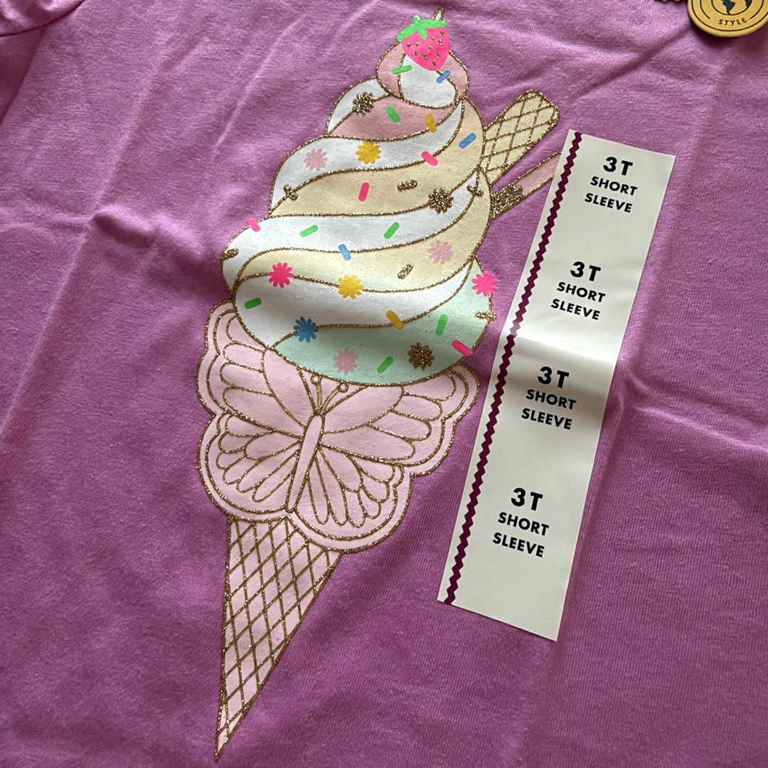 Cat & Jack Ice Cream Purple Tee 2T, 3T (Category: Babies & Kids Fashion) located in Mandaluyong City. Submitted by momandbabystuffph (Listing ID 1466335886, Image 2). Description: (3) 2T available (3) 3T available Loc Mandaluyong.