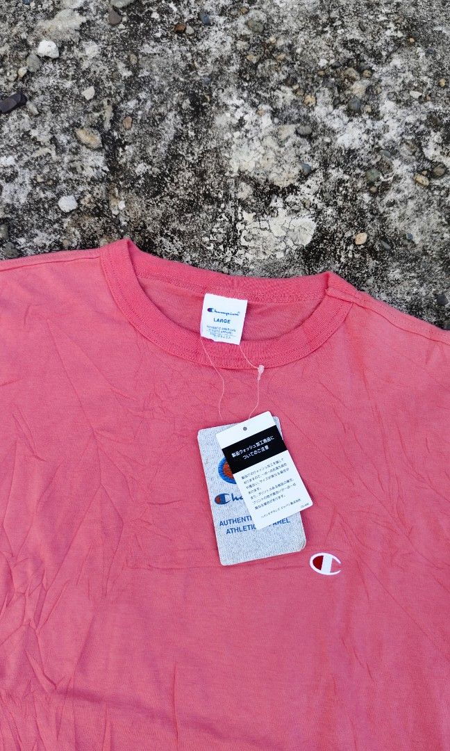 Champion C3-P300 small logo tshirt (Category: Tshirts & Polo Shirts ) located in Mati. Submitted by gsthrift (Listing ID 1466299449, Image 3). Description: size Large on tag length 27 width 20.5.