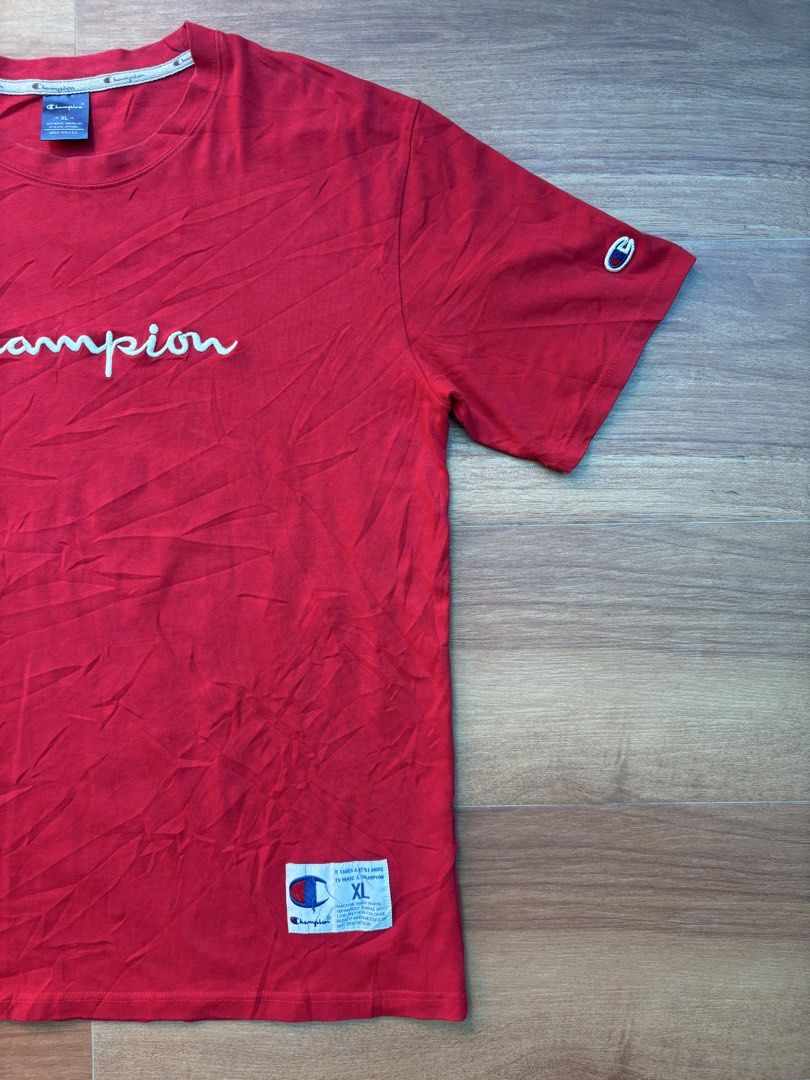 Champion Embroidered Logo Tee (Category: Tshirts & Polo Shirts ) located in Tacurong. Submitted by kmthrift19 (Listing ID 1466269660, Image 3). Description: Dimes: W20.5xL26.5 Condition: 9.5/10 Size on tag: XL Issue: None.