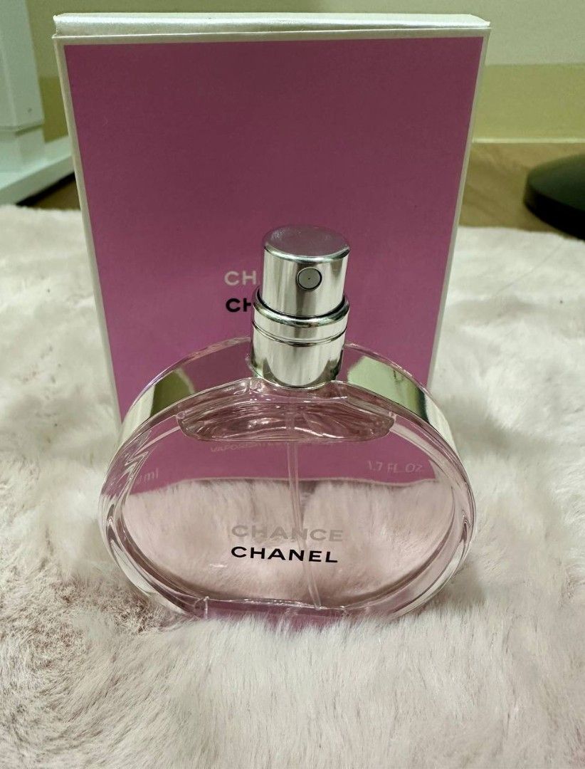 CHANEL Chance Eau Tendre EDT 50ml – Authentic (Category: Fragrance & Deodorants) located in Antipolo. Submitted by hazyhaze21 (Listing ID 1466320305, Image 1). Description: • Made in France • EDT, With original box • Approximately 90% remaining • Gently used • Authenticity details/product codes shown in photos.