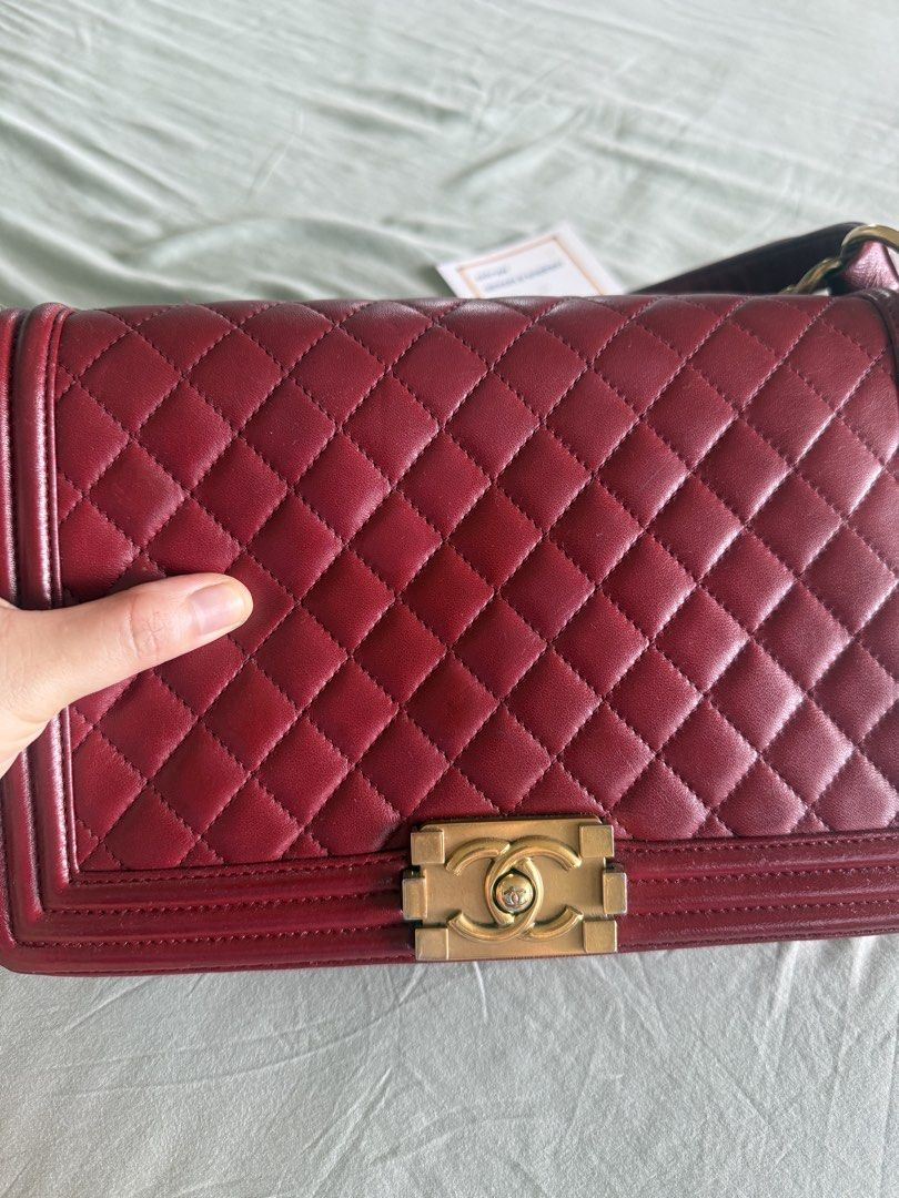 Chanel Le Boy in Dark Red (Category: Luxury Bags & Wallets) located in Calamba. Submitted by mom2girls (Listing ID 1466156015, Image 2). Description: Shipping via LBC only. SF c/o Buyer..