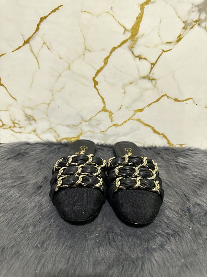 Chanel Mules (Category: Flats & Sandals) located in Marikina City. Submitted by georgiaprelovestuff (Listing ID 1466188606, Image 1). Description: size 39 PLEASE READ BEFORE MAKING AN OFFER: 🔹No inclusions since this is preloved 🔹NO to low ballers please 🔹NO meetups due to busy schedule 🔹If you make an offer, please get the item let's not waste each other's time 🔹NO return NO exchange NO cancellation 🔹Please manage your expectation since al