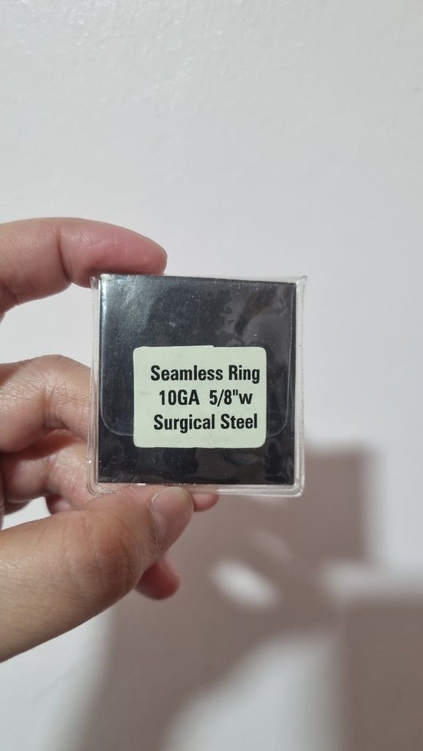 Chaos Surgical Steel Seamless Ring (Category: Earrings) located in Rizal. Submitted by declutteringmomma_ (Listing ID 1466283951, Image 2). Description: - Brand: Chaos - Type: Seamless body piercing ring - Material: Surgical steel - Size: 10GA (5/8 inch width) - Condition: Brand new, still sealed in original box.