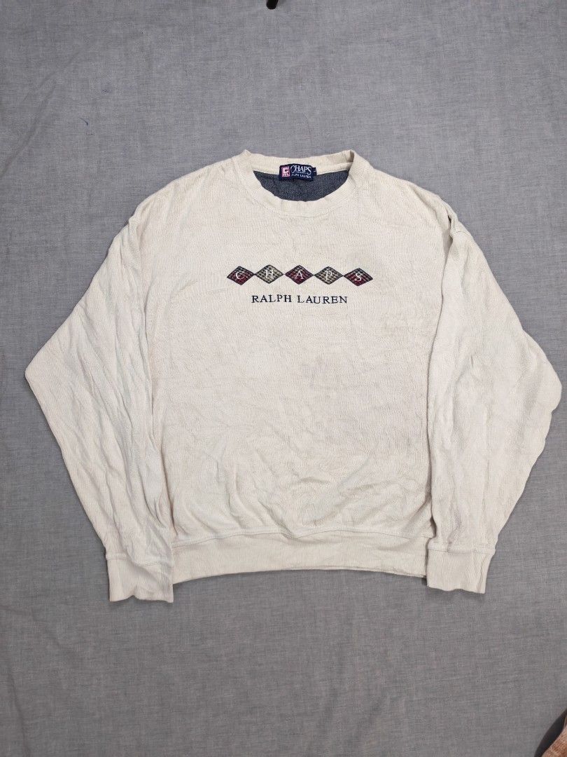 Chaps Ralph Lauren 1990s sweatshirt (Category: Coats, Jackets and Outerwear) located in Baguio. Submitted by used_clothing2600 (Listing ID 1466234321, Image 1). Description: Chaps Ralph Lauren 1990s embroidered sweatshirt size Large verygood condition washable dirt pit to pit 25 length 25.5 shoulders 24 sleeve length 22.5 P 980.