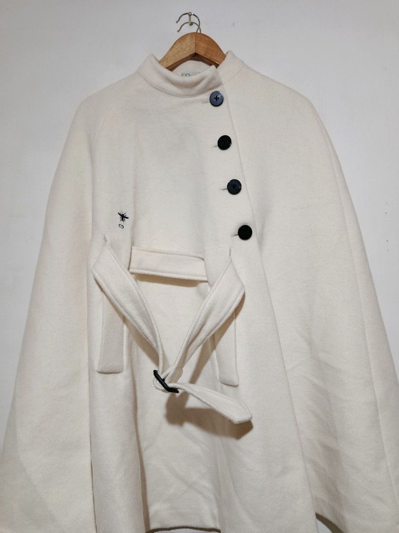 Christian Dior - Fall 2007 - Asymmetrical Wool Belted Cape Coat (Category: Luxury Apparel) located in San Fernando. Submitted by son.twice.stuff (Listing ID 1466291838, Image 3). Description: Item: Christian Dior - Fall 2007 - Asymmetrical Wool Belted Cape Coat Tagged Size: 8 Fit Medium Dimensions Length: 35" Armpit To Armpit: 21" Waist: 16" Shoulder: 17" Sleeve: 32" Condition: Excellent Made In Italy Material 100% Wool Lining 100% Silk Price: 12