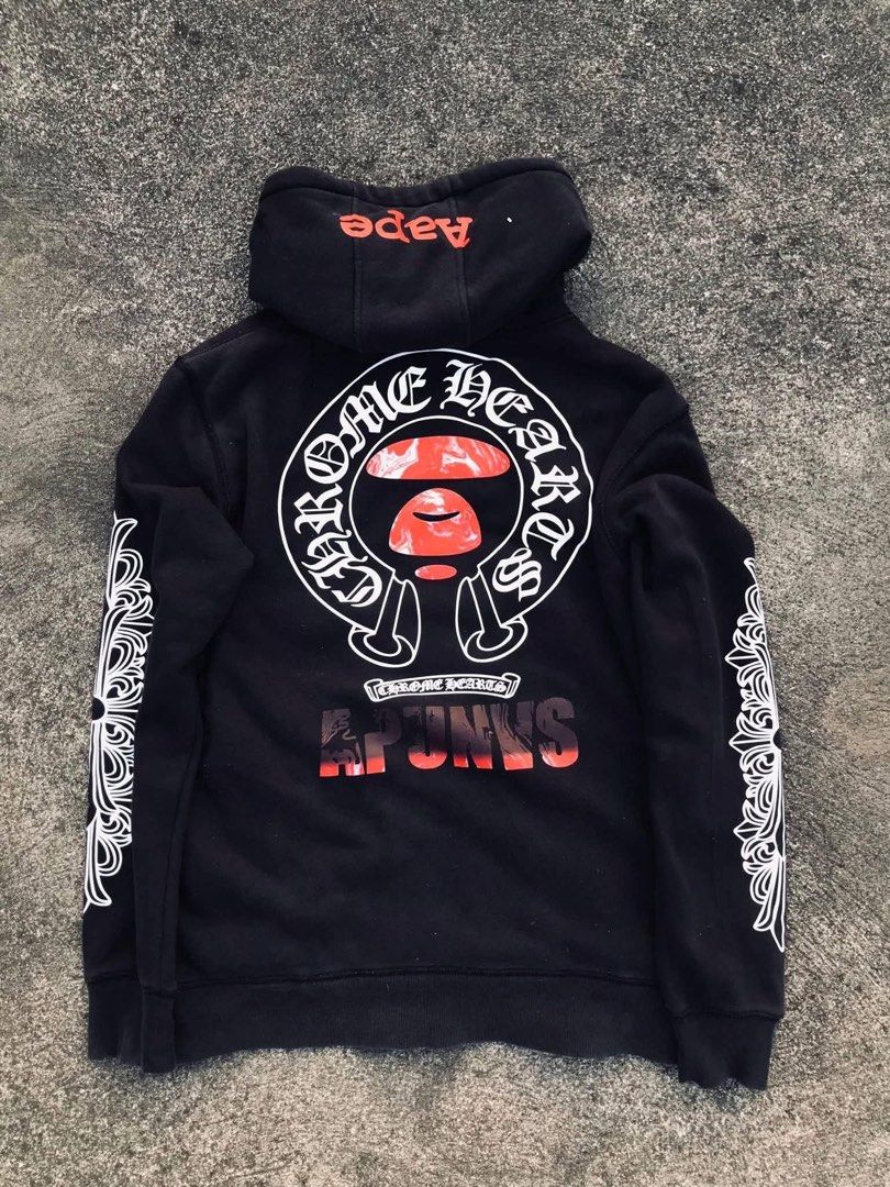 Chrome Hearts (Aape x Rolling Stones) OFF (Category: Hoodies) located in Malay. Submitted by samkolder (Listing ID 1466241425, Image 2). Description: Dimes: 21.5 x 26 sleeve 24 What you see is what you get. Inside is fleece. Worn a couple of times lang during autumn sa Luxembourg. Rfs: no longer need it..