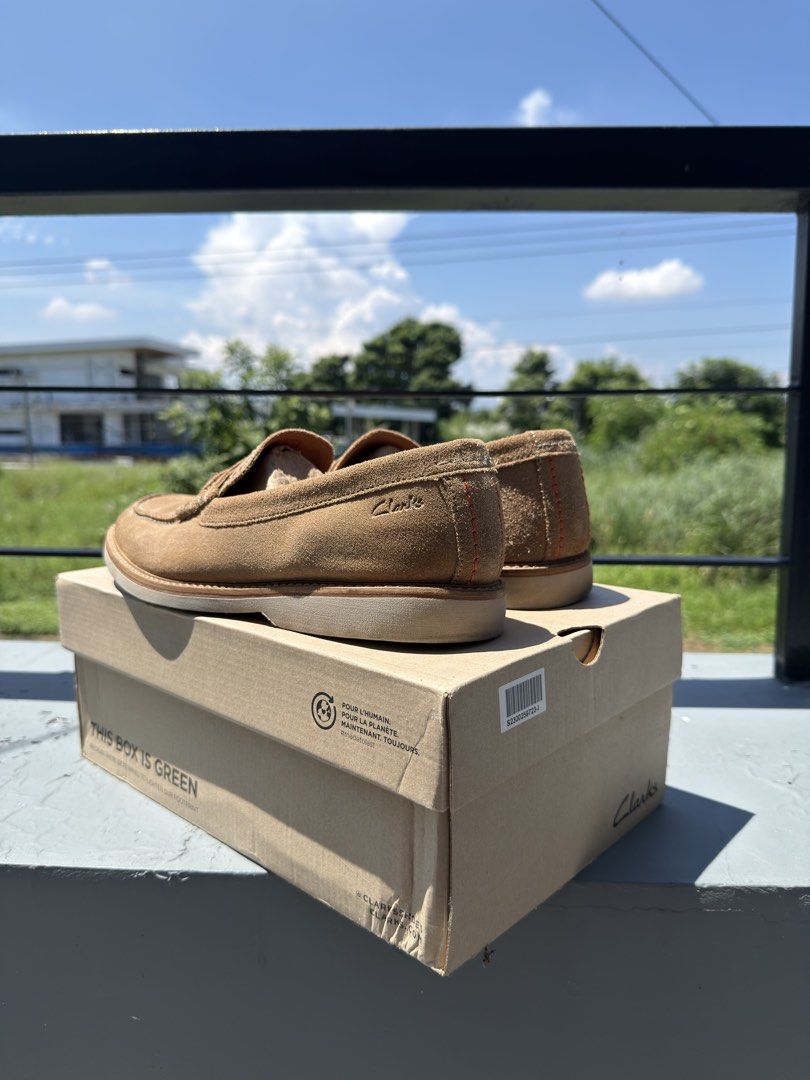 Clarks Atticus Tan Suede Penny Loafers (Category: Dress Shoes) located in Manila. Submitted by julianrt (Listing ID 1466199263, Image 3). Description: For Sale Clarks Suede Penny Loafers Used but in good condition Complete with box Euro 44 1/2 Fits 11-12 2,000.