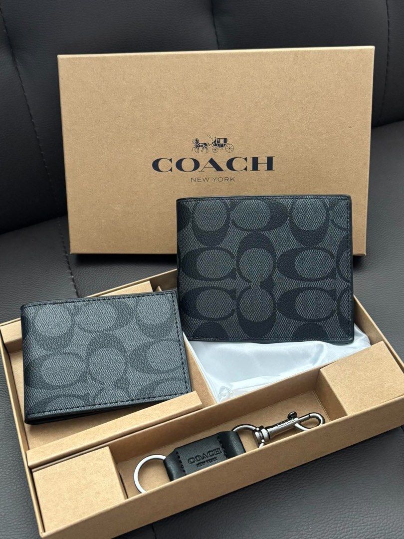 Coach 3in1 Wallet Set (Category: Wallets & Card Holders) located in Manila. Submitted by aiman_sole5 (Listing ID 1466272236, Image 2). Description: ₱750 set - add ₱60 if with paperbag Available design posted. 📍 Tanay, Rizal - Lalamove available (same day delivery) - JNT shipping available (₱85 sf around metro manila).