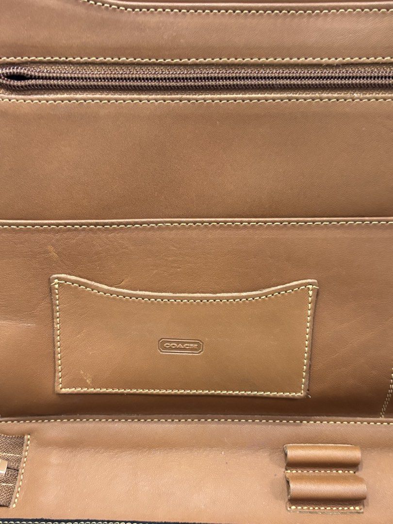 Coach Vintage Document Bag in British Tan (Category: Clutches) located in Cabanatuan. Submitted by cristalyngonzales (Listing ID 1466210318, Image 3). Description: Co ach Vintage Document Case in British Tan 💯 3,200 Php Very good cond signs of used only 13.8 x 11" (collectors item) 8 compartments✅.