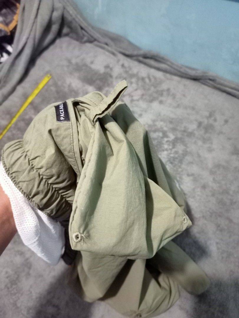 Columbia Green Packable Cargo Shorts (Category: Shorts) located in Manila. Submitted by thecomftrift.co (Listing ID 1466323318, Image 3). Description: - Brand: Columbia - Color: Green - Material: Lightweight nylon with inner mesh lining - Waist: Elastic waistband with adjustable drawstring - Pockets: Multiple zippered pockets + packable back pocket - Best for: Hiking, outdoor activities, and casual wear - Condition: Excellent / As good as new - S