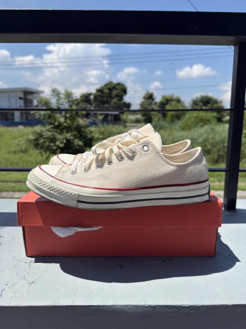 Converse Chuck 70 Low Parchment Canvas Sneakers (Category: Sneakers) located in Manila. Submitted by julianrt (Listing ID 1466199573, Image 2). Description: For Sale Converse Chuck Low 70s Size US10 fits 11-11.5 Complete Used a few times only 1,500 php.