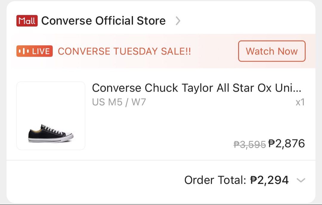 Converse Chuck US 5M/7W (Category: Casual Shoes) located in Las Pinas. Submitted by ktsudon (Listing ID 1466181968, Image 2). Description: Used twice only and for really short errands only. Will clean soles once bought. RFS: Not meant for my feet. Masakit sa toes ko..