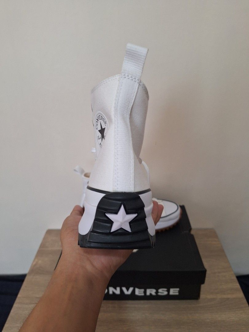 Converse Run Star Hike Hi (Category: Sneakers) located in Tuguegarao City. Submitted by ryo38122 (Listing ID 1466328226, Image 3). Description: Converse Run Star Hike Hi Color: White/Black/Gum Brand New | 100% Original Complete with original box & paper bag Size: Men's 8 US | Women's 9.5 US | 7 UK | 41 EU | 26 CM SRP: ₱5,290 Selling for only ₱2,600 Location/Meet-up: Tuguegarao City Nationwide shipping via J&T or LBC.