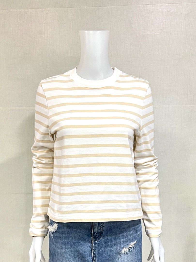 Cos Striped Beige LS Blouse (Category: Blouses) located in Cebu City. Submitted by kei.flmn (Listing ID 1466156938, Image 2). Description: 📌PLEASE READ BEFORE MAKING AN OFFER Excellent Condition (No issues) Size:Fits Small (S) - [x] Flat Lay Measurements (in inches): - [x] Bust: 36” - [x] Length Reference: Mannequin Height : 5’4” (First-come, first-served basis) Due to an increased number of joy reservers and fake buyers, offers will only be acc