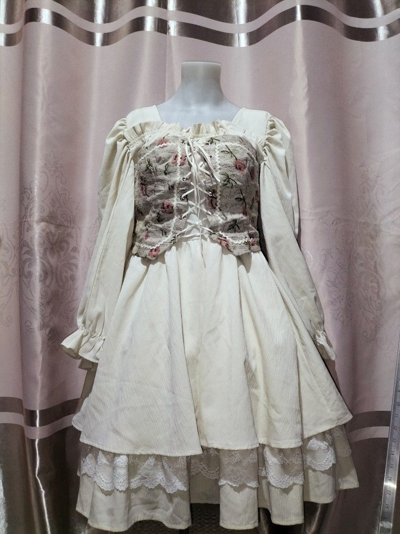 Re stitched Cottage core dress (Category: Dresses) located in Manila. Submitted by elunacurio (Listing ID 1466246972, Image 2). Description: re stitched because it was too big size M-S 33 inches length 33 inches waist.