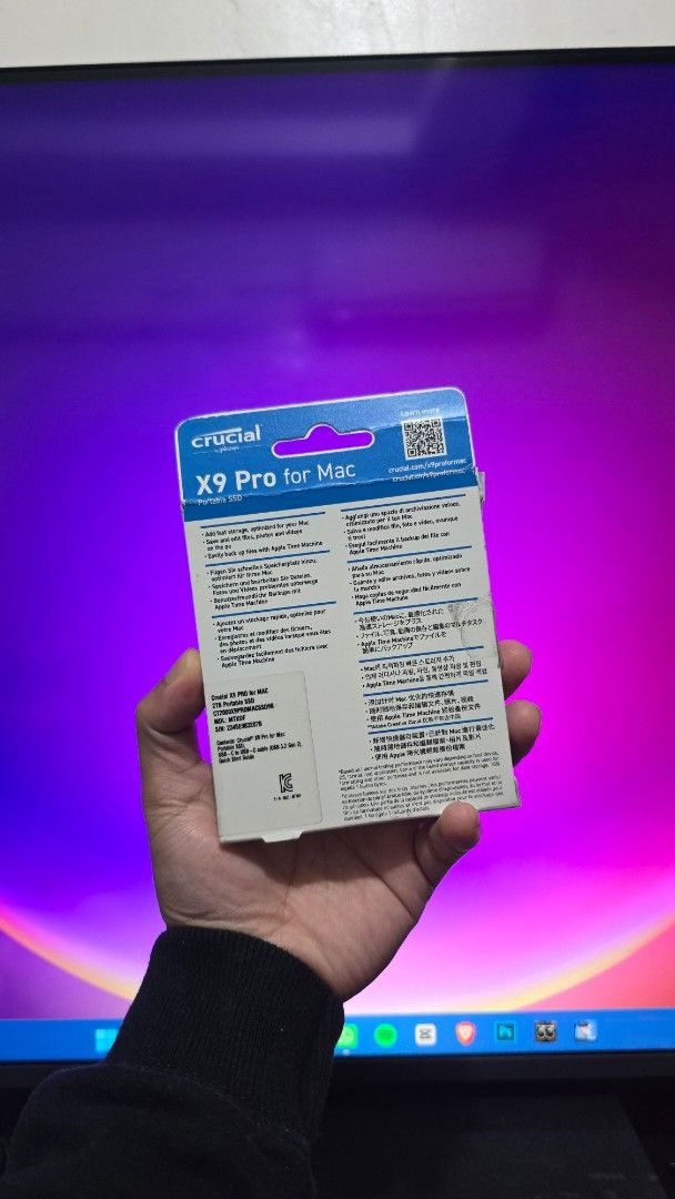 Crucial X9 Pro 2TB External SSD (Category: Hard Disks & Thumbdrives) located in Manila. Submitted by alouistr (Listing ID 1466298778, Image 2). Description: Selling Crucial X9 Pro 2TB External SSD *Brand new, opened once for testing *Complete with original box packaging *See CrystalDiskInfo stats in photos *Current SRP is around ~22,000Php Mode of payment: GCash/BDO bank transfer Mode of delivery: Lalamove/Grab/meetups Location: Manila.