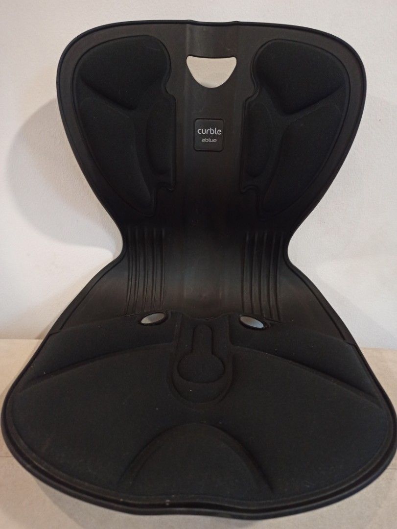 Curble Ablue ergonomic posture correction back support seat Slim design (Category: Braces, Support & Protection) located in Caloocan City. Submitted by rtarellano (Listing ID 1466204604, Image 1). Description: - Authentic Curble Ablue posture correction seat Slim design - Ergonomic curved design naturally supports your lower back and fixes slouching - Features a durable black plastic frame with comfortable cushioned padding - Integrated ventilati