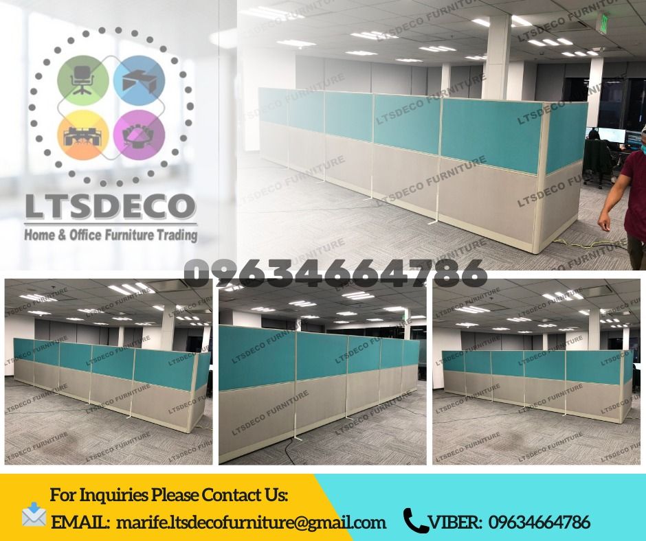 Customized high wall panel divider office partition furnitures (Category: Office Furniture & Fixtures) located in Quezon City. Submitted by 09634664786 (Listing ID 1466158164, Image 3). Description: 👉Are you looking for WORKSTATION, MODULAR CUBICLES OFFICE PARTITION, and OFFICE FURNITURE SUPPLIER? LTSDECO Furniture, is direct supplier, manufacturer, and trusted provider of high quality, affordable and durable modular office divider partition, ho