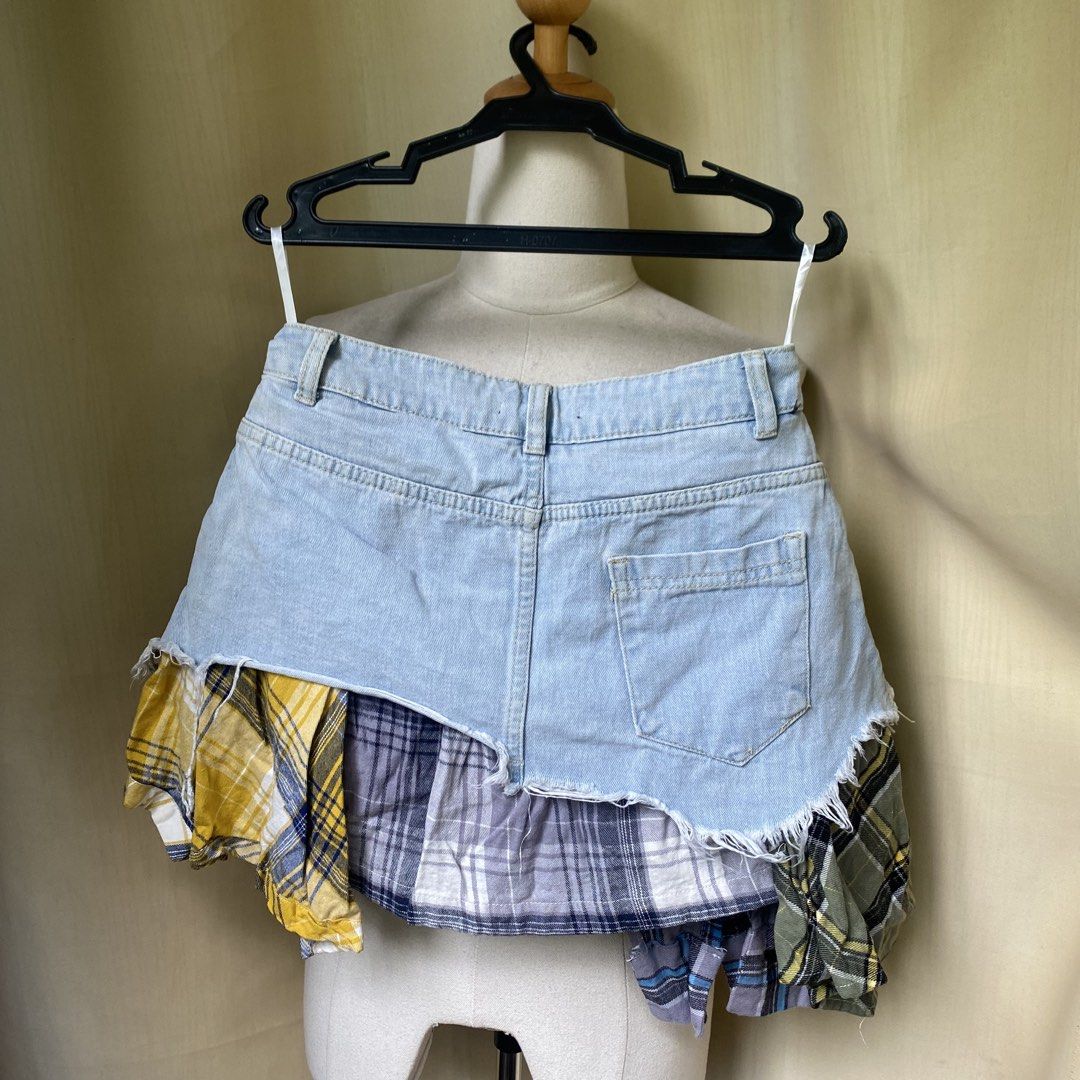 DACPAN Y2K patchwork denim skirt/skort (Category: Other Bottoms) located in Manila. Submitted by thriftfindsbyshei-2nd (Listing ID 1466215809, Image 2). Description: 3rd to last photo is the actual color.