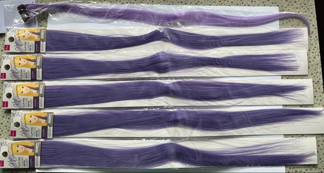 DAISO HAIR EXTENSIONS LAVENDER (Category: Hair) located in Aloran. Submitted by cattycartz (Listing ID 1466174672, Image 2). Description: ₱38 each ₱190 if take all MOP: MAYA MOD: JNT.