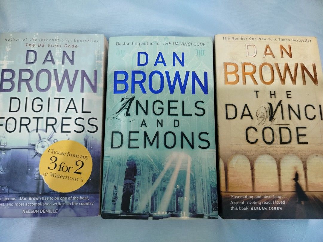 Dan Brown Books Bundle (Category: Storybooks) located in Rizal. Submitted by khay_bookstore (Listing ID 1466164668, Image 1). Description: 3 Dan Brown books Bundle - Digital Fortress - The Da Vinci Code - Angels and Demons.