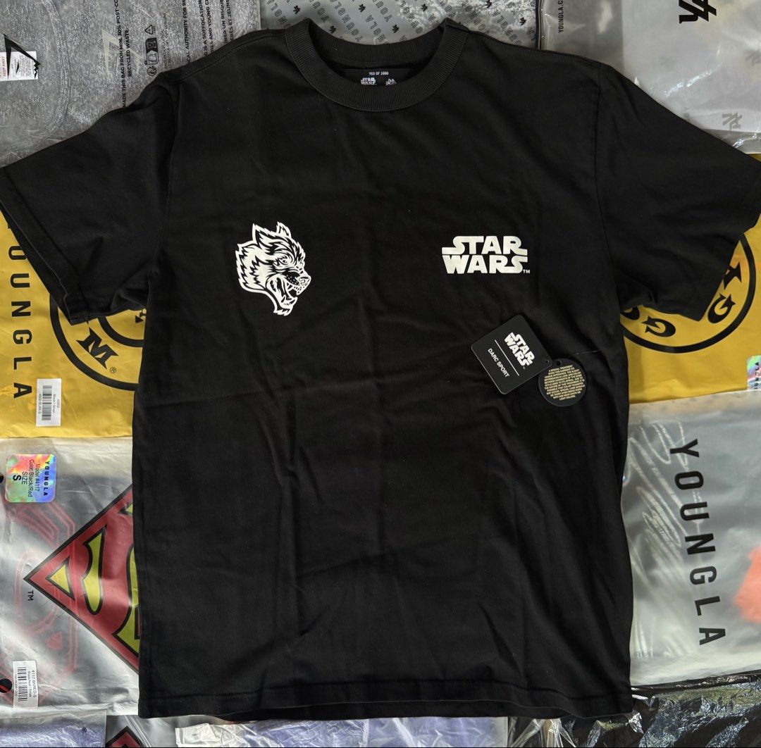 DARC SPORT X STAR WARS Shirt (Category: Activewear) located in Bayombong. Submitted by rethreadsactivewear (Listing ID 1466250415, Image 3). Description: ON-HAND! READY TO SHIP! 🔥 DARC SPORT X STAR WARS Basic Tee Medium Brandnew 1699 only! *No back hit Combine your passion for fitness and iconic sci-fi culture with the limited-edition Darc Sport x Star Wars Basic Tee. Known for their premium quality and rare drops, this piece blends Darc Sport’s
