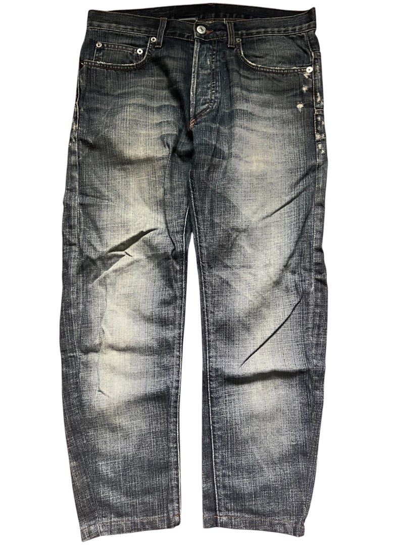 DIOR HOMME KVA (Category: Jeans) located in Lucena. Submitted by netnyahyo (Listing ID 1466214274, Image 1). Description: Dior Homme KVA japan release, altered. altered to 33 - 34 can fit me im 5’4 size 30 thighs 9.5 knee 7 leg op 4.5 front rise 9.5 DM.