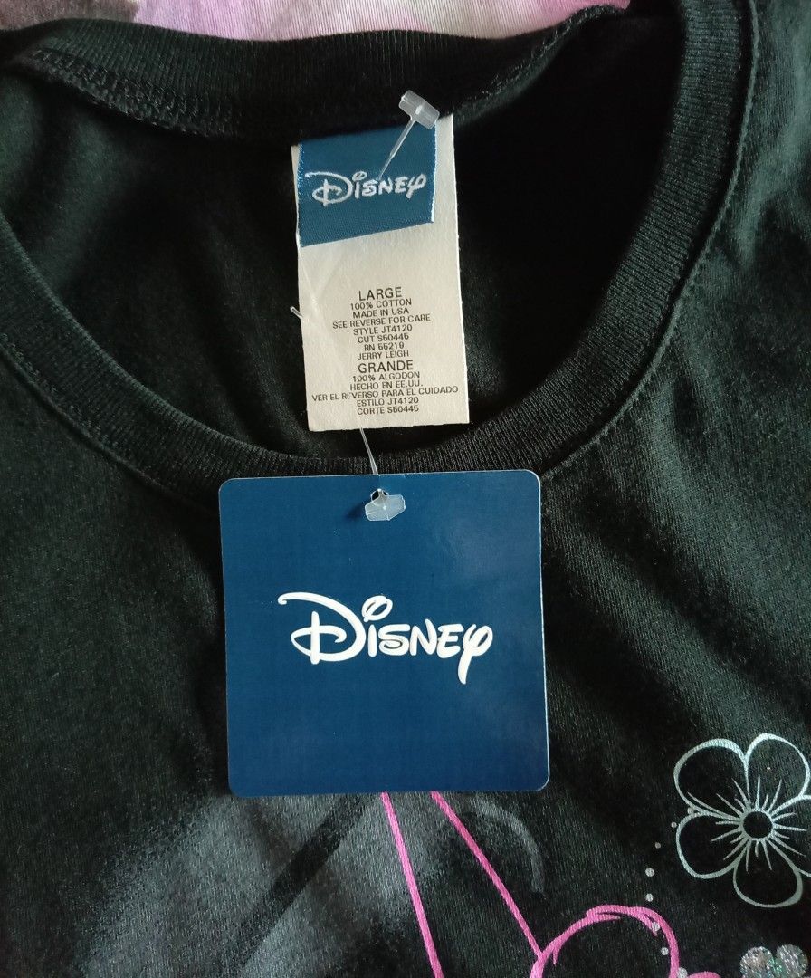 Disney Tinker Bell Black Shirt (Category: Shirts) located in Quezon City. Submitted by chacha30.s (Listing ID 1466233955, Image 2). Description: - Brand: Jerry Leigh (Made in USA) - Character: Tinker Bell with pink outline & floral details - Color: Black - Size: Large - Material: 100% Cotton - Condition: Brand new with original hang tags attached . Text me at 09277152134 . Buy na po kayo/Offer lang po kayooo.. . Bili na po/Bili na po kayo sa shop