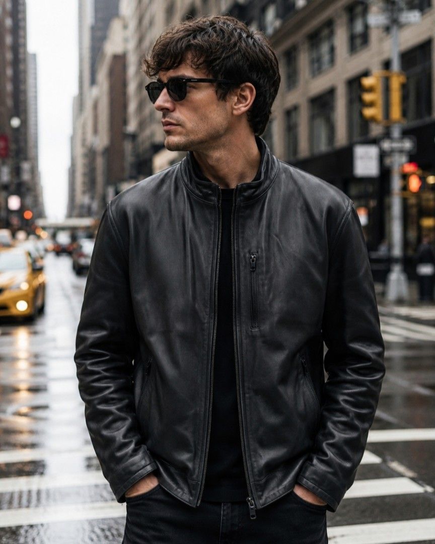 DKNY CHINESE COLLAR LEATHER JACKET FOR MEN'S (Category: Coats, Jackets and Outerwear) located in Baguio. Submitted by vertex_nga.pow (Listing ID 1466158451, Image 1). Description: DKNY CHINESE COLLAR LEATHER JACKET FOR MEN'S MEDUIM SIZE DIMENSION 26.5L BY 21 ARMPIT TO ARMPIT 18 INCHES SHOULDER TO SHOULDER 25 INCHES SLEEVE GENUINE LEATHER GOOD CONDITION BAGUIO LOCATION PLUS SF SA MALAYU JNT COURIER PASS COD UNLI VOUCH PRICE:PM DM PM DM IF INTEREST