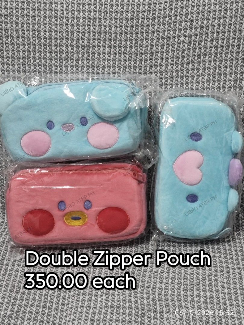 Double Zipper Pouch (Category: K-Wave Merchandise) located in Quezon City. Submitted by libro_atbp (Listing ID 1466260424, Image 1). Description: 🧸💜 TINY TAN / BT21 FOR SALE! ⤷ Personal collection decluttering ✨ ⤷ Paubos sale. ⤷ 📸 Prices are on the photos. ⤷ 📍 North Olympus Subd., Quezon City • pm for inquiries • no cancellations! • PAYO ONLY! FIRST-TO-PAY POLICY MOD: sdd/j&t/flash MOP: gcash/maya/gotyme/maribank.