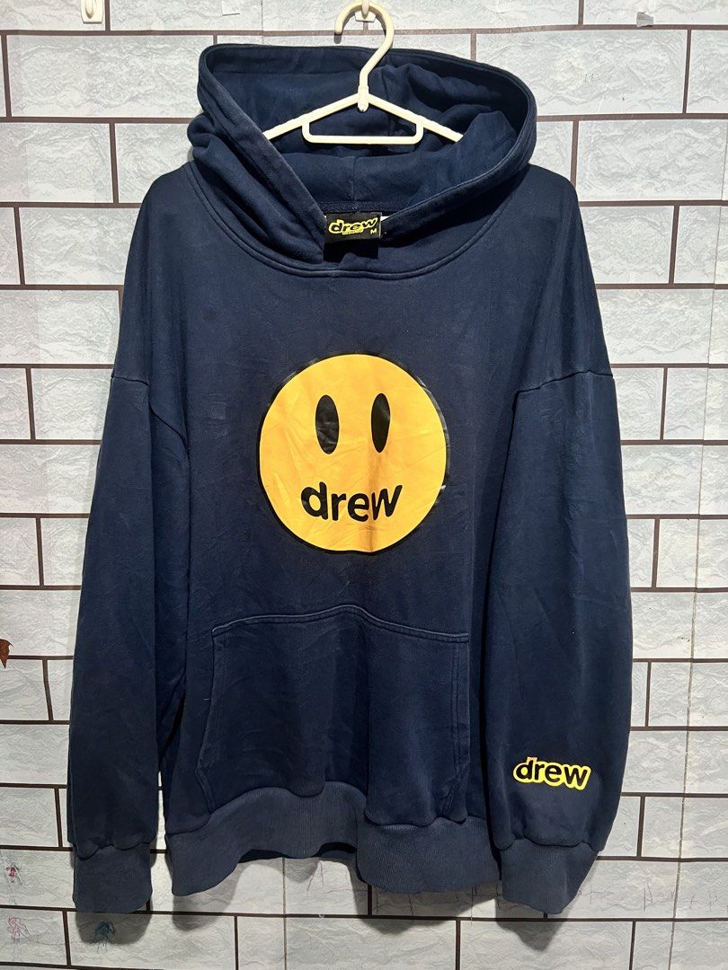 Drew House Hoodie Navy Blue (Category: Coats, Jackets and Outerwear) located in Cagayan de Oro. Submitted by thrift4all (Listing ID 1466233471, Image 1). Description: - Brand: Drew House - Style: Mascot Hoodie - Color: Dark Navy Blue - Size: Medium - Material: 100% Cotton (Made in USA) - Condition: Excellent, with neck tag and interior care labels intact.