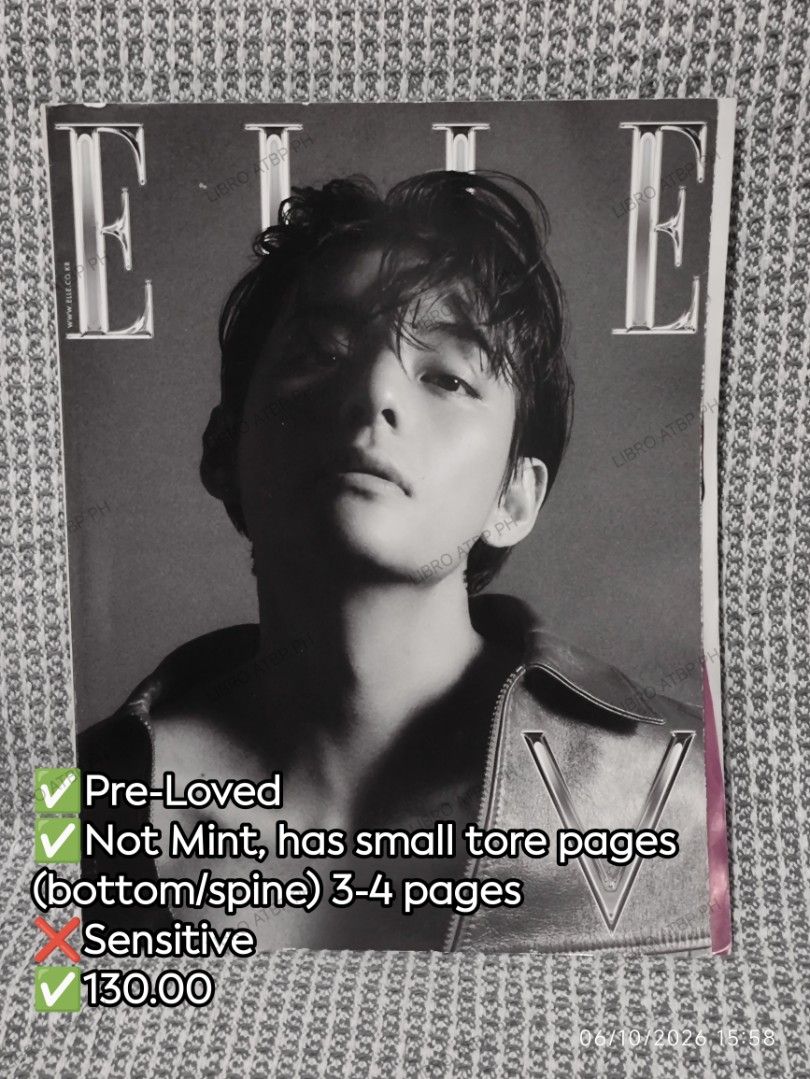 Elle Magazine - V (Category: K-Wave Merchandise) located in Quezon City. Submitted by libro_atbp (Listing ID 1466258439, Image 1). Description: 🧸💜 TINY TAN / BT21 FOR SALE! ⤷ Personal collection decluttering ✨ ⤷ Paubos sale. ⤷ 📸 Prices are on the photos. ⤷ 📍 North Olympus Subd., Quezon City • pm for inquiries • no cancellations! • PAYO ONLY! FIRST-TO-PAY POLICY MOD: sdd/j&t/flash MOP: gcash/maya/gotyme/maribank.