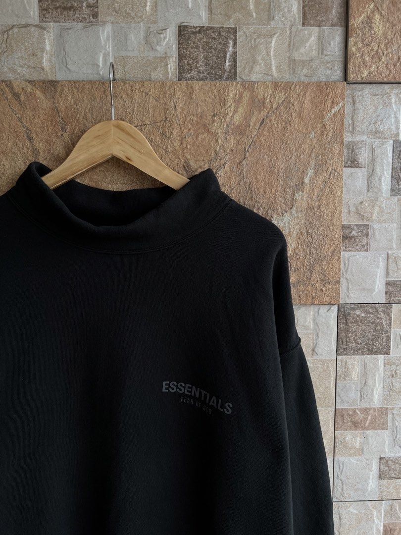 ESSENTIALS - “ REFLECTORIZE LOGO DESIGN “ MOCK NECK SWEATER (Category: Coats, Jackets and Outerwear) located in Bacolod City. Submitted by timelessbyjosh (Listing ID 1466310609, Image 2). Description: BEST FOR CASUAL & COZY OUTFITS SIZE : SMALL ACTUAL COLOR : CHARCOAL BLACK COLOR RATE : 9. 5 OUT OF 10 CONDITION : EXCELLENT MATERIAL : 80 % COTTON & 20 % POLYESTER MADE IN : CHINA FLAWS : NONE DIMENSIONS LENGTH - 27 WIDTH ( ARMPIT TO ARMPIT ) - 26. 