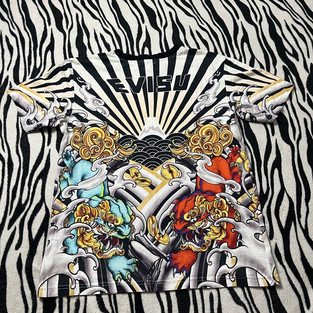 Evisu all over print tshirt (Category: Tshirts & Polo Shirts ) located in Manila. Submitted by royaldripmanila (Listing ID 1466331021, Image 3). Description: No issue W19 L25.