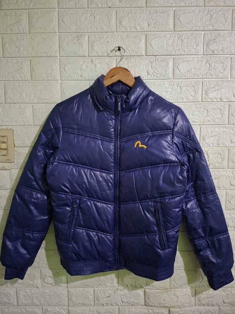 Evisu Puffer Jacket (Category: Coats, Jackets and Outerwear) located in Bulacan. Submitted by bleue.finds (Listing ID 1466299013, Image 1). Description: Evisu Puffer Jacket Packable Hood 19 - width 24.5 - length missing hood no issues as new condition .