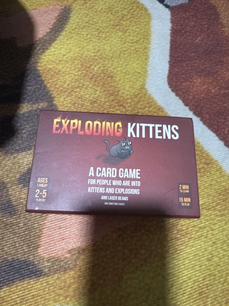 Exploding kittens (Category: Educational & Learning Toys) located in Singapore. Submitted by bobofishballsss (Listing ID 1466216250, Image 1). Description: Self collect 310195 Or Arrange ur own courier .