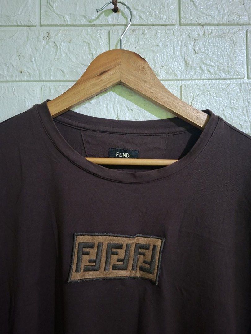 Fendi Embroid Design (Category: Tshirts & Polo Shirts ) located in Bulacan. Submitted by bleue.finds (Listing ID 1466300230, Image 2). Description: Fendi Embroid Design 22 - width 27.5 - length no issue good condition as new choco brown actual color .