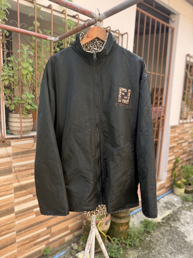Fendi reversible leopard jacket (Category: Luxury Apparel) located in Cavite. Submitted by shiro_____. (Listing ID 1466212289, Image 3). Description: Fendi reversible leopard jacket One size Fits large Length 31 Width 26 Excellent condition Price 7500 Pm🗝️.