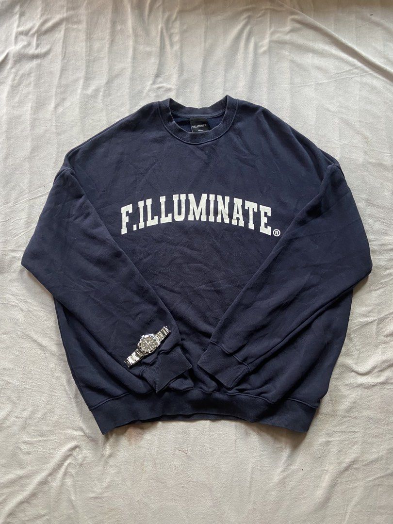 f.illuminate CREWNECK LONGSLEEVE (Category: Coats, Jackets and Outerwear) located in Bacolod City. Submitted by clerkhexx (Listing ID 1466320415, Image 1). Description: DARK BLUE CREWNECK LONG SLEEVE FILLUMINATE Brand: F.ILLUMINATE Measurements: WIDTH 28 LENGHT 28 Mine: 300 Condition of this item 10 - color rate 10- no issue Check every photos for conditions of the item.