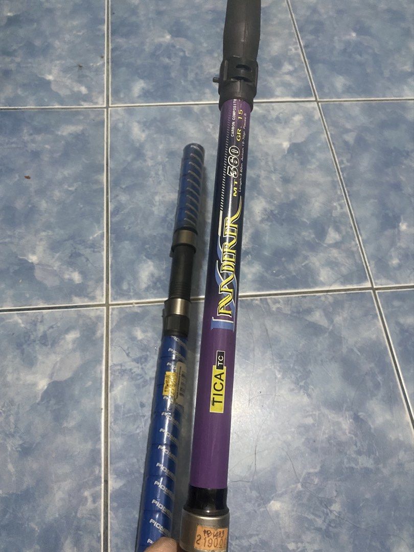 Fishing Rod/Casting (Category: Fishing) located in Cavite. Submitted by yhannashoppe_08 (Listing ID 1466185077, Image 2). Description: Take all -> Pioneer Tuna Striker heavy-duty boat fishing rod. model number & specifications are: • Model Code: SP510-2040 • Line Class Rating: 20–40 lb (approximately 9.1–18.2 kg) • Length: 5'10" (indicated by the "510" in the model prefix) -> Purple: Tica (resembling a Tica TC telescopic rod) with a length of 3.6