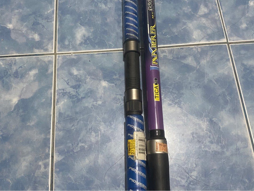 Fishing Rod/Casting (Category: Fishing) located in Cavite. Submitted by yhannashoppe_08 (Listing ID 1466185077, Image 1). Description: Take all -> Pioneer Tuna Striker heavy-duty boat fishing rod. model number & specifications are: • Model Code: SP510-2040 • Line Class Rating: 20–40 lb (approximately 9.1–18.2 kg) • Length: 5'10" (indicated by the "510" in the model prefix) -> Purple: Tica (resembling a Tica TC telescopic rod) with a length of 3.6